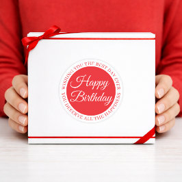 Adesivo Redondo Elegant Red “Happy Birthday” Sticker