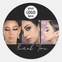 Elegant Salon Blush Preto Foto Obrigado