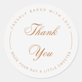 Adesivo Redondo Elegant Script Thank You Bakery Sticker