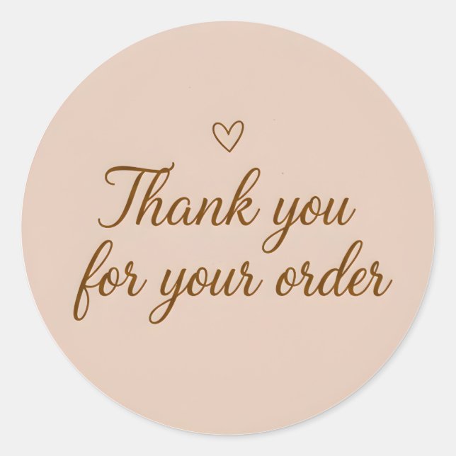 Adesivo Redondo Elegant Script Thank You Business Sticker (Frente)
