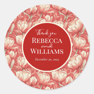 Adesivo Redondo Elegant Tulip Sparkle Seaside Wedding