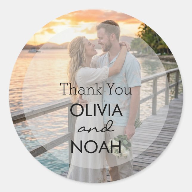 Adesivo Redondo Elegant Wedding Gift Thank You Stickers (Frente)