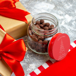 Adesivo Redondo Elegant White Christmas Tree Red Christmas