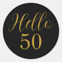 Elegante 50º aniversário negro Dourado