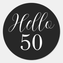 Elegante 50º Aniversário Preto Branco