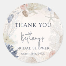 Elegante Agradecimento de Chuveiro de Noiva Náutic