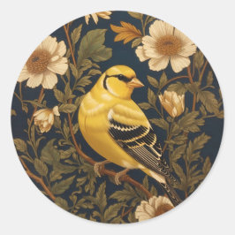 Adesivo Redondo Elegante American Goldfinch