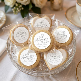 Adesivo Redondo Elegante Aniversário de 60 Anos de Casamento em Di