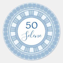 Adesivo Redondo Elegante aniversário grego ou romano com cores per