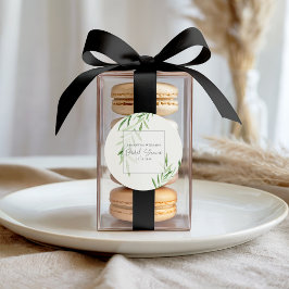 Adesivo Redondo Elegante Aquarela Chá de panela de verde selvagem