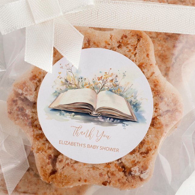 Adesivo Redondo Elegante Aquarela Um Novo Chá de fraldas De Capítu (Criador carregado)