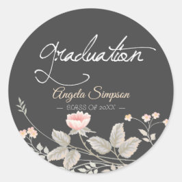 Adesivo Redondo Elegante aquoso Floral