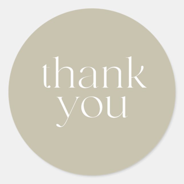 Adesivo Redondo Elegante Arco Arredondado Beige Obrigado, Seal, St (Frente)