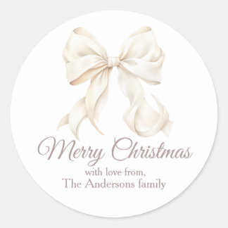 Adesivo Redondo Elegante Arco Branco Feliz Natal