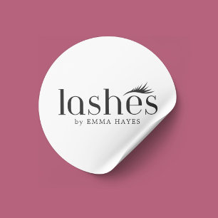 Adesivo Redondo Elegante Artista de Cílios Ousados