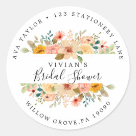 Adesivo Redondo Elegante Autocolante de Endereço de Devolução para