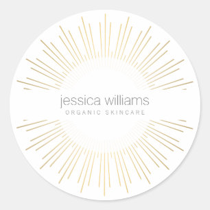 Adesivo Redondo Elegante Beauty Dourada Sunburst