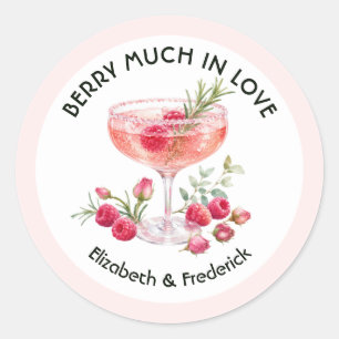 Adesivo Redondo Elegante Berry Muito Apaixonada Noiva Framboesa Ca
