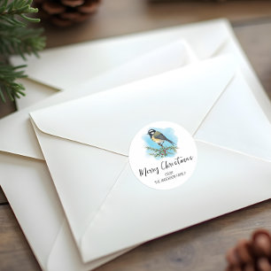 Adesivo Redondo Elegante Bird Christmas