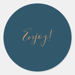 Adesivo Redondo Elegante Blue Background Aproveite Sticker