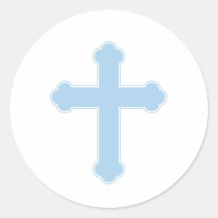 Adesivo Redondo Elegante Blue Cross Ornament