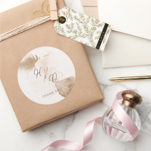 Adesivo Redondo Elegante Boho Watercolor