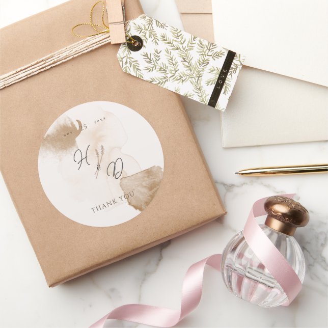 Adesivo Redondo Elegante Boho Watercolor (Presentear)