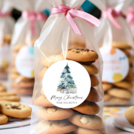 Adesivo Redondo Elegante Botânico Feliz Natal