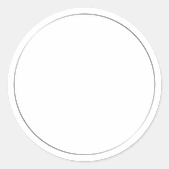 Adesivo Redondo Elegante Branco Prata e Branco (Frente)