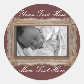 Adesivo Redondo Elegante Brown Frame Stickers