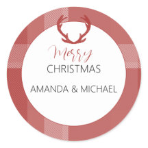 Elegante Burgundy Tartan Monograma