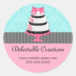 Adesivo Redondo Elegante Cake Damask