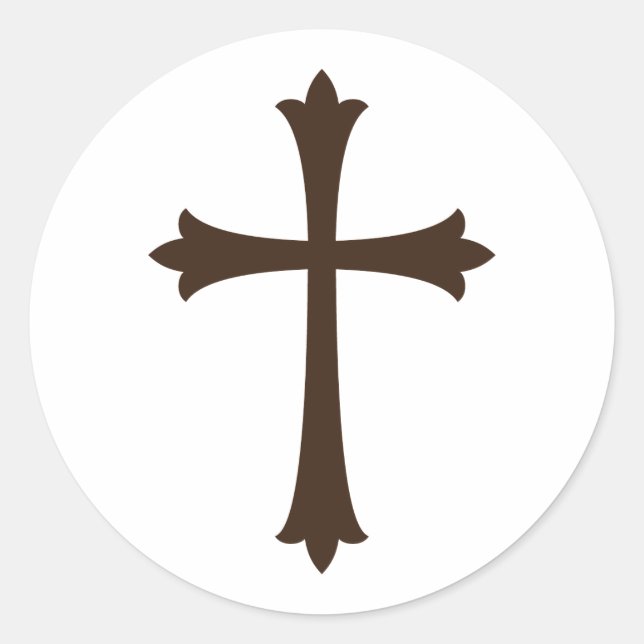 Adesivo Redondo Elegante castanho da primeira comuna selo (Frente)