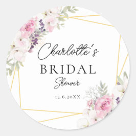 Adesivo Redondo Elegante Chá de Noiva Boho