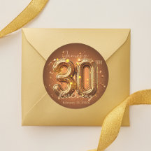 Elegante Chic Glam Marrom e Dourado 30º Aniversári