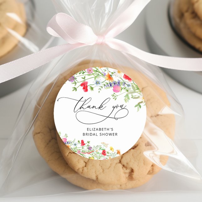 Adesivo Redondo Elegante Churrasco de Noiva com Estampa Floral Obr (Criador carregado)