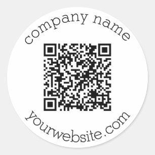 Adesivo Redondo Elegante Código QR Personalizado Moderno & Rótulo