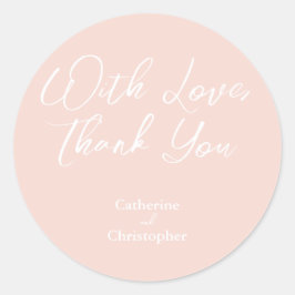Adesivo Redondo Elegante "Com Amor, Obrigado" Sticker