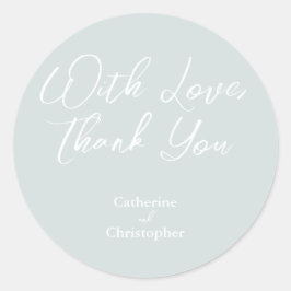Adesivo Redondo Elegante "Com Amor, Obrigado" Sticker