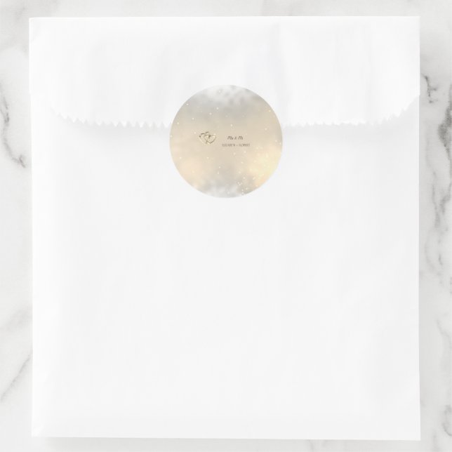 Adesivo Redondo Elegante Coração de Ouro Chic (Bolsa)