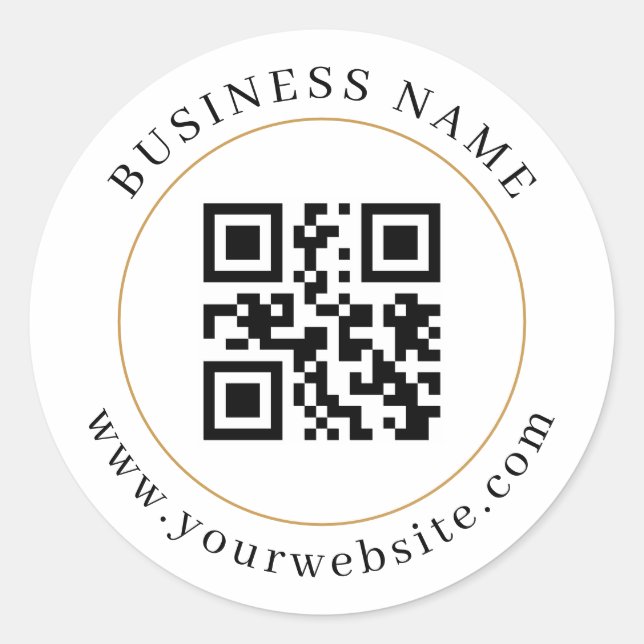Adesivo Redondo Elegante de código QR personalizado (Frente)