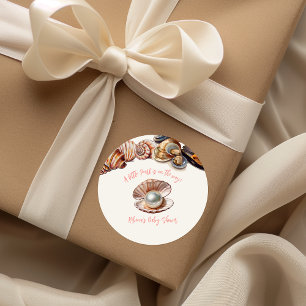 Adesivo Redondo Elegante debaixo do Chá de fraldas de pérolas de m