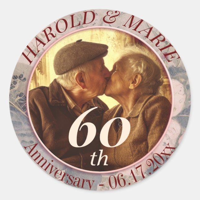 Adesivo Redondo Elegante Diamond Wedding Design (Frente)