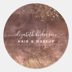 Adesivo Redondo Elegante Dourado Marble Modern Chic Salon Business