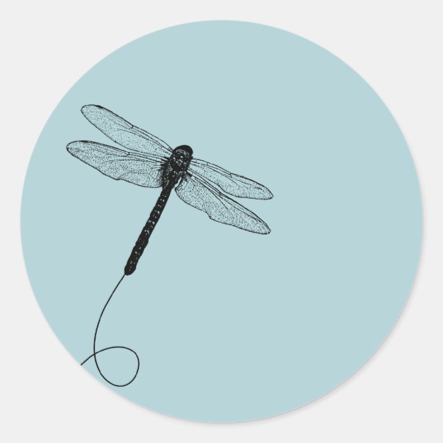 Adesivo Redondo Elegante Dragonfly Sticker (Frente)