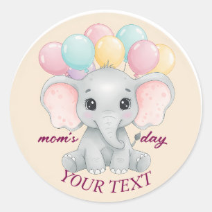 Adesivo Redondo Elegante Elefante Personalizado 