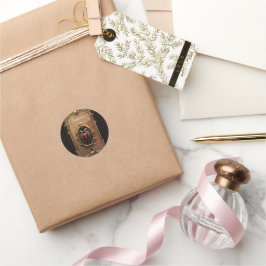 Adesivo Redondo Elegante emblema cardíaco luxuoso.