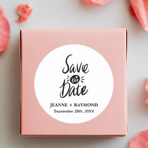 Adesivo Redondo Elegante Estilo Personalizado de Casamento Salve a