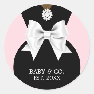Adesivo Redondo Elegante Étnico Rosa Baby & Co Tiffany Chá de Bebê