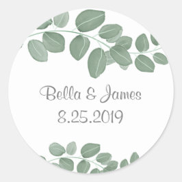 Adesivo Redondo Elegante Eucalyptus Classic Round Sticker